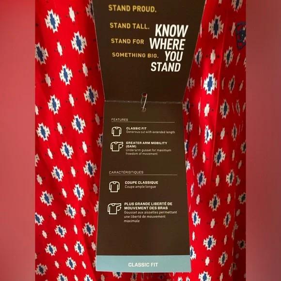 🆕 ARIAT Red Beacon Aztec Print Decker Short Sleeve Western Cowboy Shirt SZ S - Picture 5 of 13